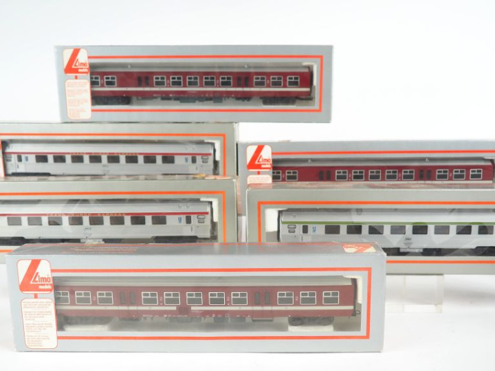Matériel roulant de marque LIMA en boites d’origines, lot de 6 voiture