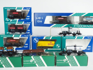 Vente aux enchères Materiel roulant SACHSEN MODELLE HO lot de 10 wagons divers dont : 5 w