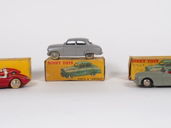 Dinky Toys France Lot de 3 véhicules en boite (défraichies et déchirée