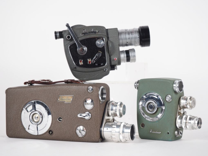 BEAULIEU. Lot de trois caméras : - PRESIDENT avec objectifs SOM BERTHI