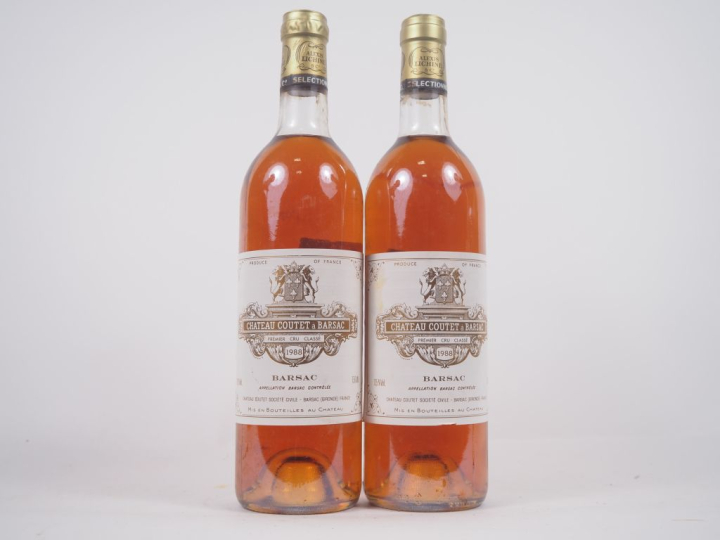 2 BOUTEILLES CHÂTEAU COUTET 1er CC SAUTERNES - 1988 - BG