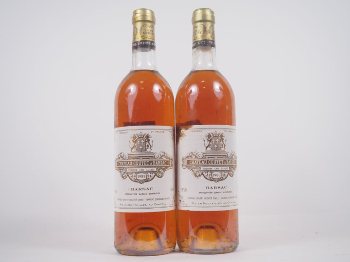 2 BOUTEILLES CHÂTEAU COUTET 1er CC SAUTERNES - 1988 - LB/1 ELT