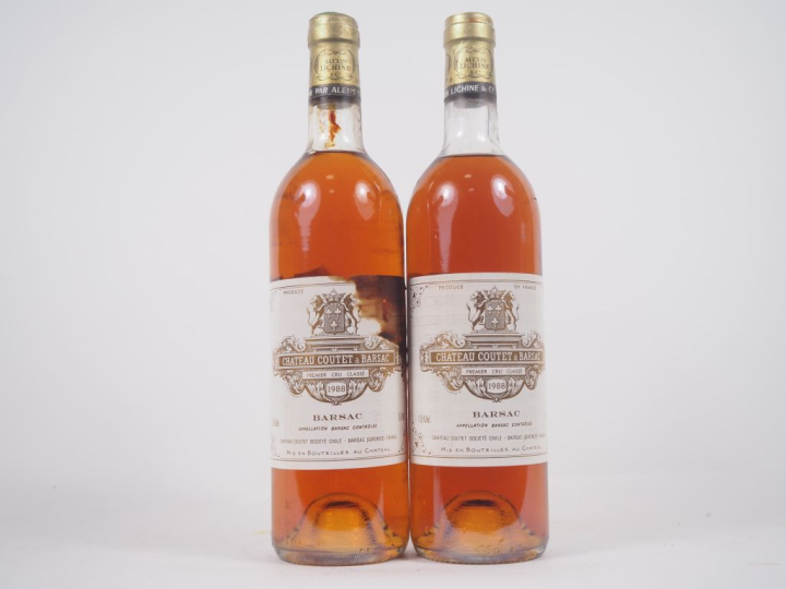 2 BOUTEILLES CHÂTEAU COUTET 1er CC SAUTERNES - 1988 - LB/1 ET