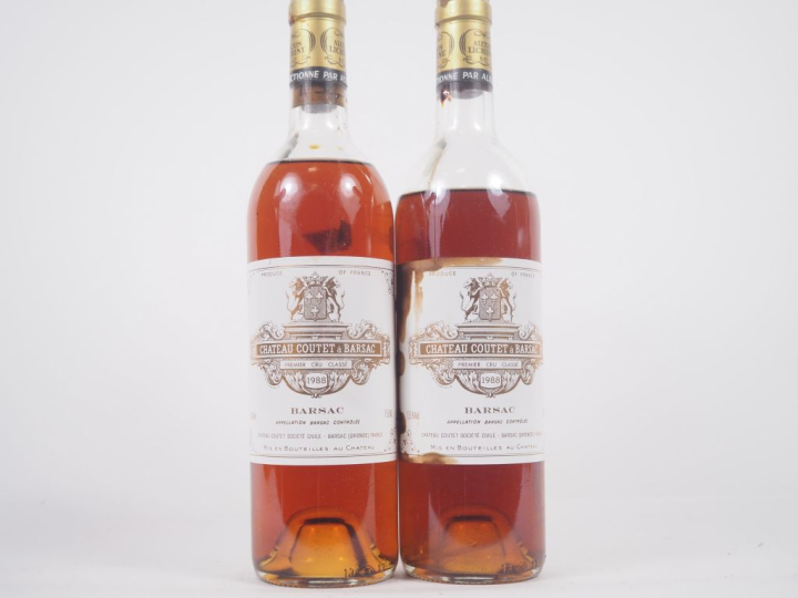 2 BOUTEILLES CHÂTEAU COUTET 1er CC SAUTERNES - 1988 - 1 MEP/1 VIDANGE/