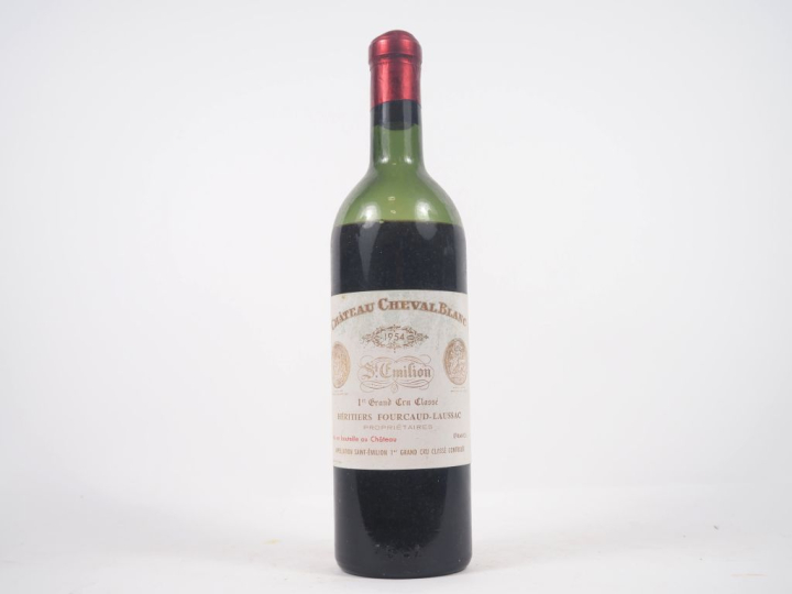 1 BOUTEILLE CHÂTEAU CHEVAL BLANC 1er GCC ST ÉMILION - 1954 - VIDANGE/E