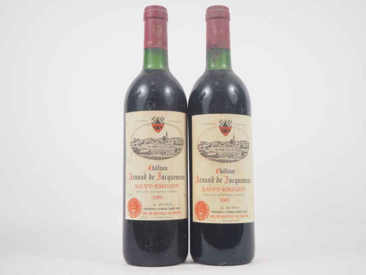 2 BOUTEILLES CHÂTEAU ARNAUD DE JACQUEMEAU ST ÉMILION - 1989