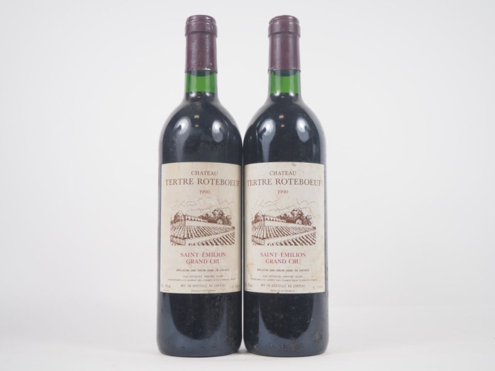 2 BOUTEILLES CHÂTEAU TERTE ROTEBOEUF GC ST ÉMILION - 1990 - ET