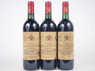 Vente aux enchères 3 BOUTEILLES CHÂTEAU MALESCOT ST EXUPÉRY GCC MARGAUX - 1995 - ES/EA 
