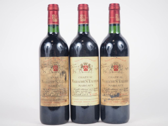 Vente aux enchères 3 BOUTEILLES CHÂTEAU MALESCOT ST EXUPÉRY GCC MARGAUX - 1995 - 1 BG/ES/