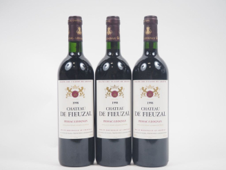 Vente aux enchères 3 BOUTEILLES CHÂTEAU FIEUZAL GCC GRAVES - 1998 