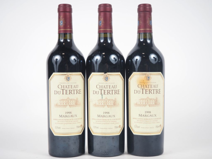 3 BOUTEILLES CHÂTEAU DU TERTRE GCC MARGAUX - 1998 - 1 ET
