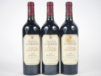 Vente aux enchères 3 BOUTEILLES CHÂTEAU DU TERTRE GCC MARGAUX - 1998 - 1 ET