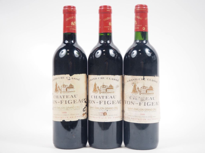3 BOUTEILLES CHÂTEAU YON FIGEAC GCC ST ÉMILION - 1999 - EA