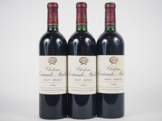 Vente aux enchères 3 BOUTEILLES CHÂTEAU SOCIANDO MALLET HAUT MÉDOC - 1999 - 1 ET