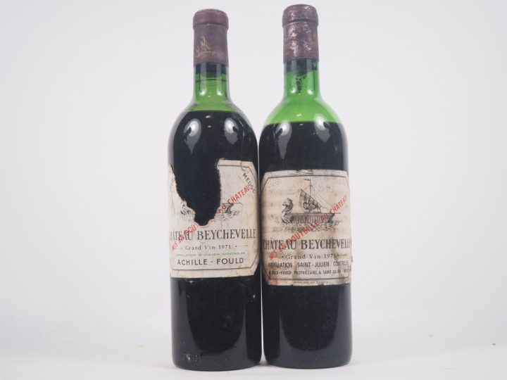 2 BOUTEILLES CHÂTEAU BEYCHEVELLE GCC ST JULIEN : 1 de 1971 MEP/ETA - 1