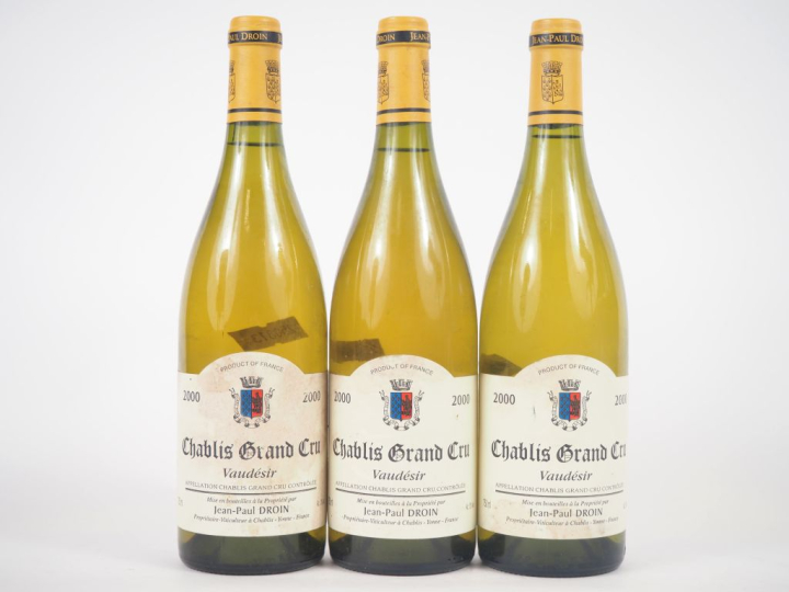 3 BOUTEILLES CHABLIS GC "VAUDÉSIR" JEAN PAUL DROIN - 2000 