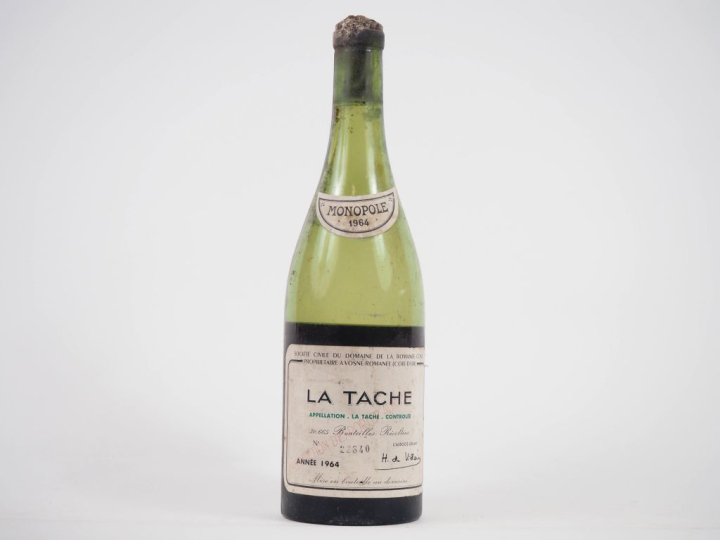 1 BOUTEILLE LA TÂCHE DOMAINE DE LA ROMANÉE CONTI - 1964 - TRÈS GRANDE 