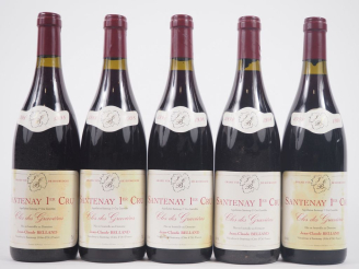 Vente aux enchères 5 BOUTEILLES SANTENAY 1er CRU "CLOS DES GRAVIÈRES" JEAN CLAUDE BELLAND