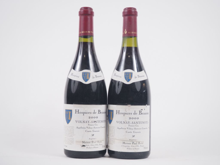 2 BOUTEILLES VOLNAY SANTENOTS 1er CRU "CUVÉE GAUVAIN" HOSPICES DE BEAU