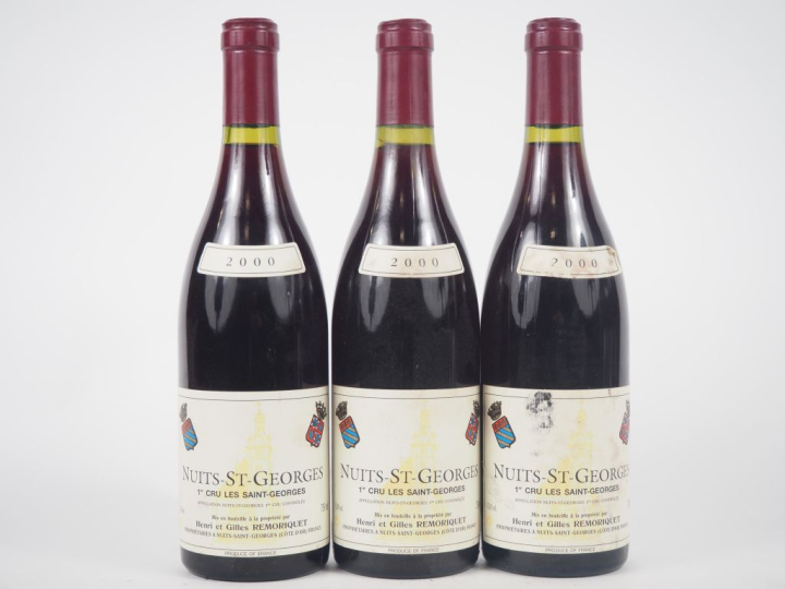 3 BOUTEILLES NUITS ST GEORGES 1er CRU "LES SAINTS GEORGES" HENRI ET GI