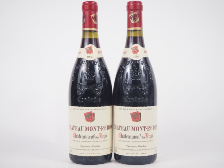2 BOUTEILLES CHÂTEAUNEUF DU PAPE CHÂTEAU MONT REDON - 1995