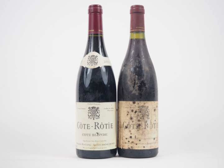 2 BOUTEILLES CÔTE ROTIE : 1 "CÔTE BLONDE" DOMAINE ROSTAING - 2013 - ES