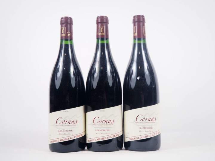 3 BOUTEILLES CORNAS "LES MURETTES" DOMAINE MICHELAS ST JEMMS : 2 DE 20