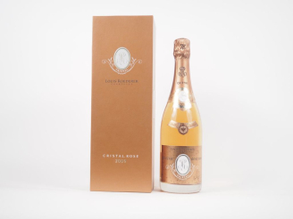 Vente aux enchères 1 BOUTEILLE CHAMPAGNE ROSÉ CRISTAL ROEDERER - 2009 - COFFRET 