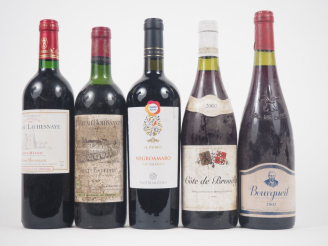 Vente aux enchères 5 BOUTEILLES : 1 CHÂTEAU HOUISSANT CB SAINT ESTÈPHE - 1988 - HEP/ETS /