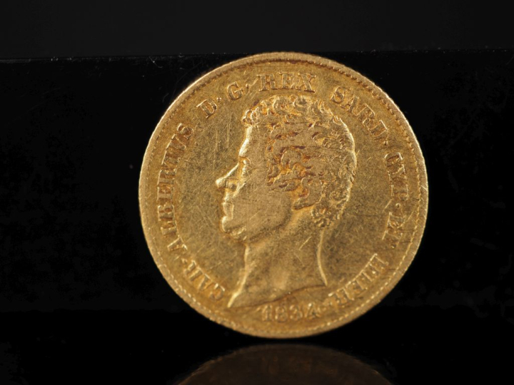 Pièce de 20 Lire or, 1834. FRAIS ACHETEURS 10% HT.