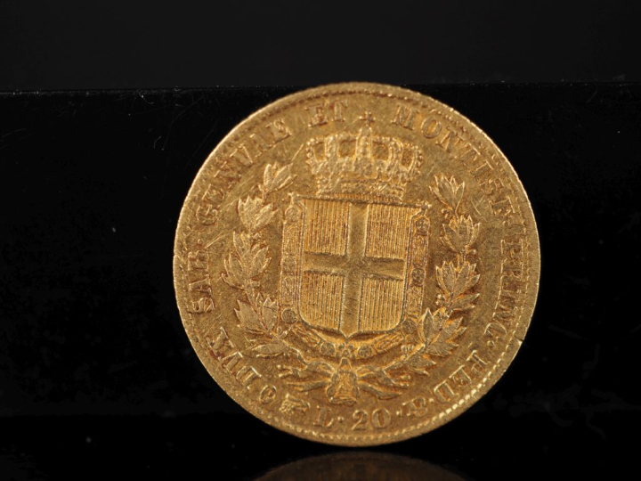 Pièce de 20 Lire or, 1834. FRAIS ACHETEURS 10% HT.