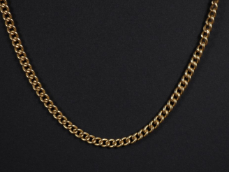Vente aux enchères Collier souple en or jaune 750, maille gourmette. Long. 42,5 cm Poids.