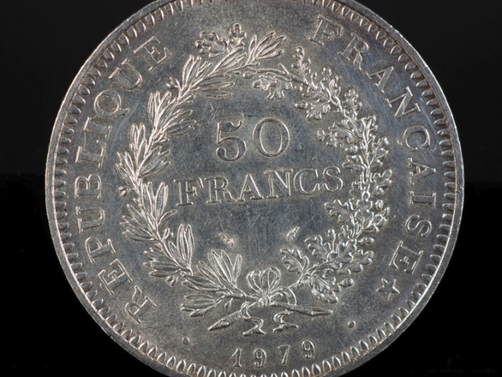 Pièce de 50 Francs en argent, 1979. Poids. 30,06 g