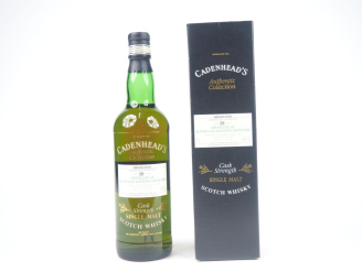 Vente aux enchères GLENDULLAN-GLENLIVET 20 YEARS CADENHEAD'S DISTILLED : 04/1978 - BOTTLE