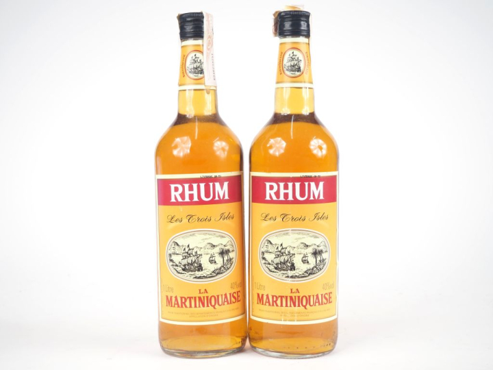 2 BOUTEILLES (1 L) RHUM LA MARTINIQUAISE "LES TROIS ISLES"