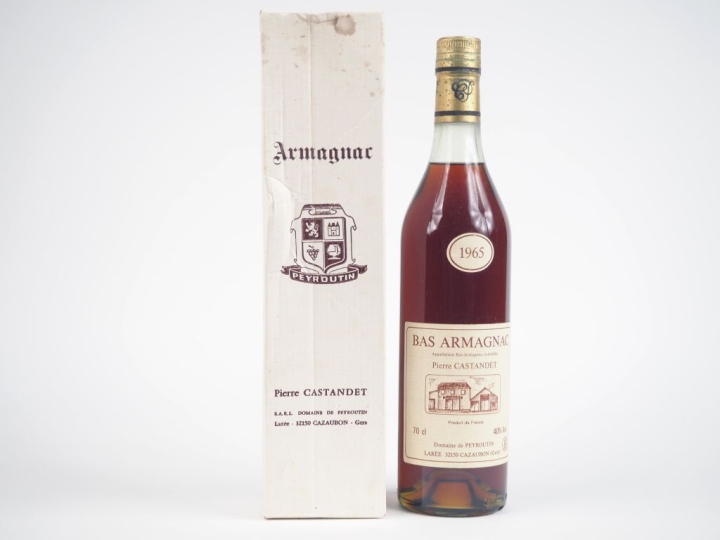 1 BOUTEILLE BAS ARMAGNAC DOMAINE DE PEYROUTIN PIERRE CASTANDET - 1965 
