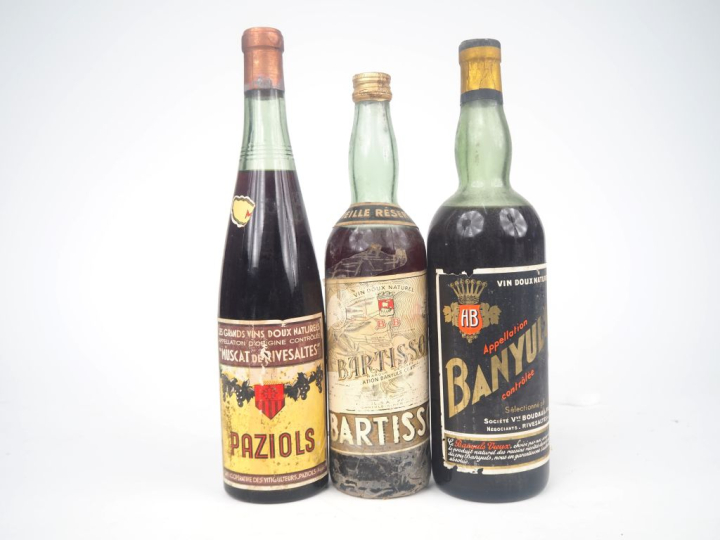 3 BOUTEILLES : 1 PAZIOLS / 1 BARTISSOL / 1 BANYULS 