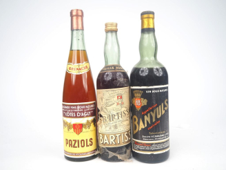 Vente aux enchères 3 BOUTEILLES : 1 PAZIOLS / 1 BARTISSOL /1 BANYULS 