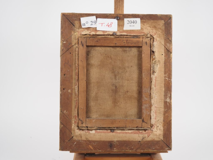 Ecole XVIIème.  "Sainte femme"  Huile sur toile Dim. 28,5 x 23 cm dans