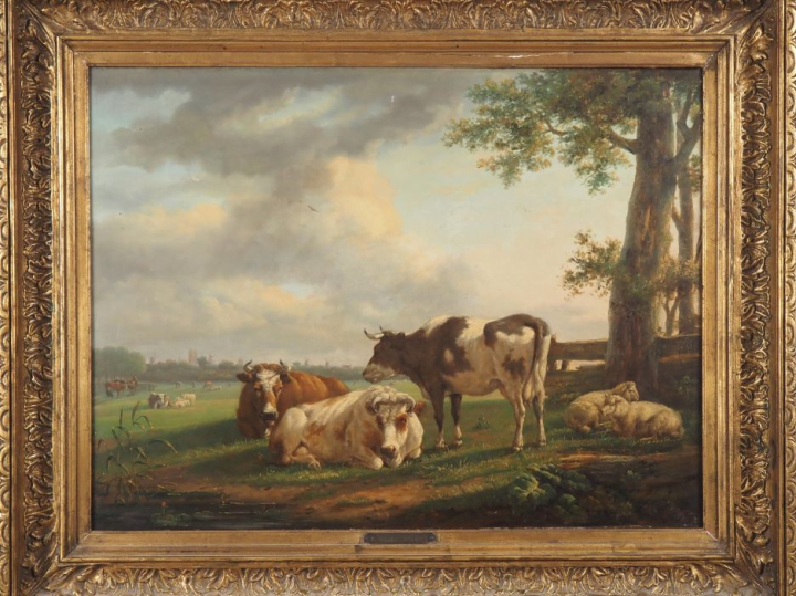 VERBOECKHOVEN. (attribué à) "Animaux" Huile sur toile Dim. 50,5 x 67 c