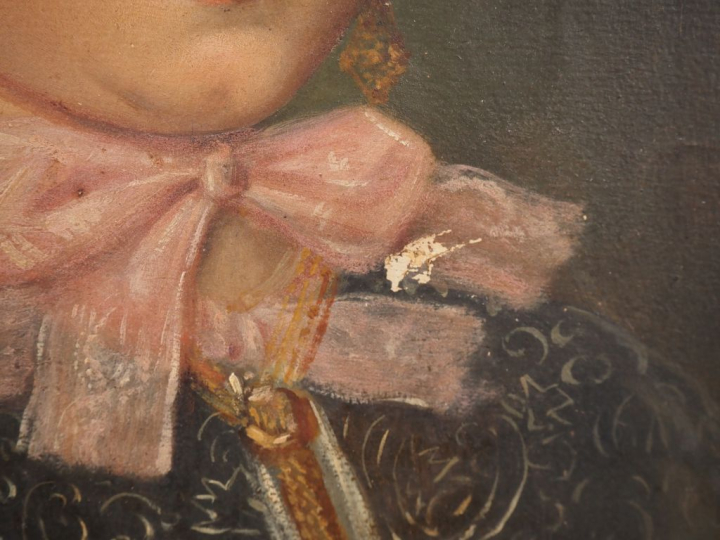 BARTHE.  "portraits de jeune fille" Paire d'huiles sur papier, dans le