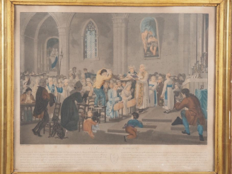 Vente aux enchères Suite de quatre gravures par Jazet d'après Le Comte "la demande en mar