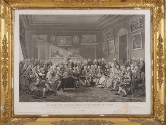 Vente aux enchères Paire de gravures dans leur cadre d'origine en bois et stuc doré (peti