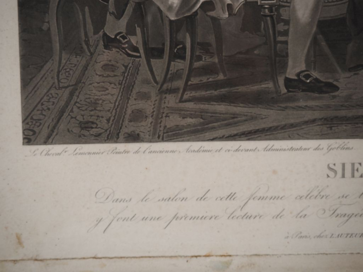 Paire de gravures dans leur cadre d'origine en bois et stuc doré (peti