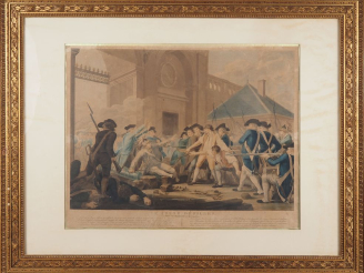 Vente aux enchères Gravure fin XVIIIème.  "le jeune Dessiles, l'Affaire de Nancy le 31 ao