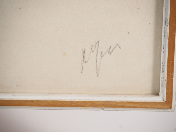 ATTILO ALFRERI.  "portrait à la pipe" Lithographie, signée en bas à dr