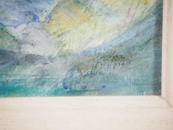 Pierre CARO. "pecheurs" Huile sur carton, signée en bas à droite Dim. 