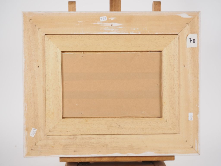 Pierre CARO. "pecheurs" Huile sur carton, signée en bas à droite Dim. 