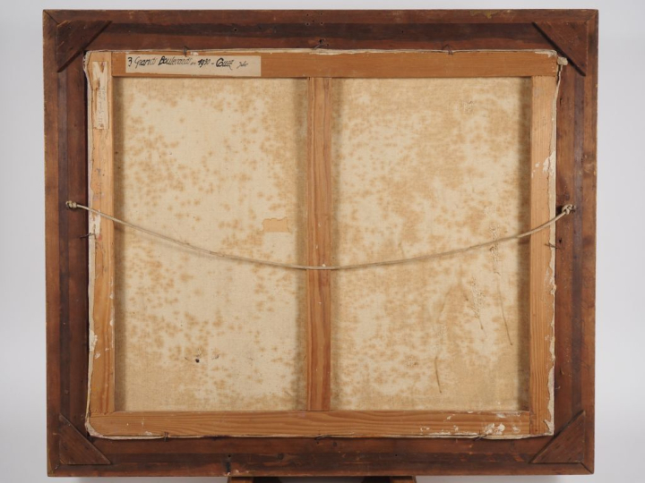 Jules COUEZ.  "les grands boulevards en 1930" Huile sur toile, signée 