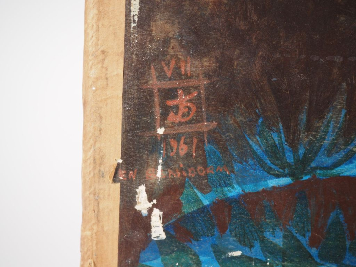 Jésus DIAZ FERRER.  "paysage" Papier marouflé sur toile, signé en bas 